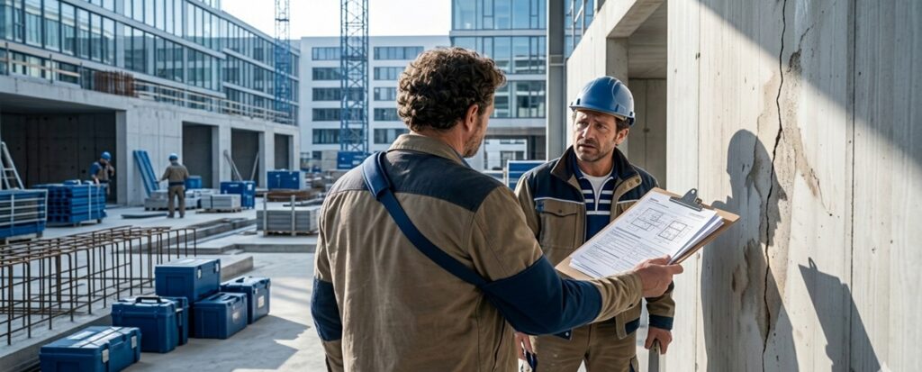 artisans discutent responsabilité dommages chantier assurance