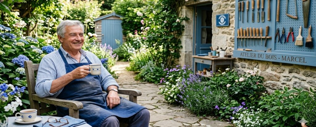 artisan retraité prépare sortie activité pension retraite